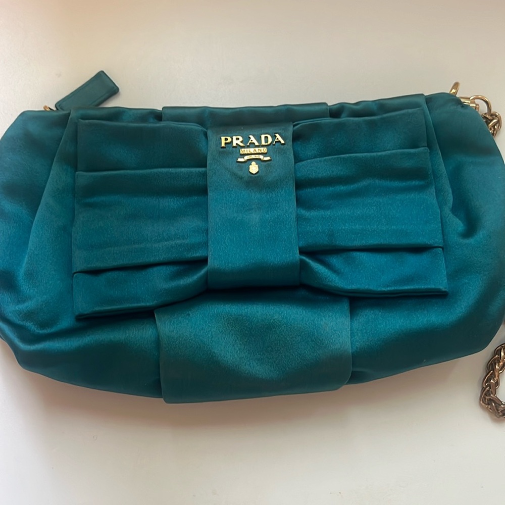 Prada satin clutch bag